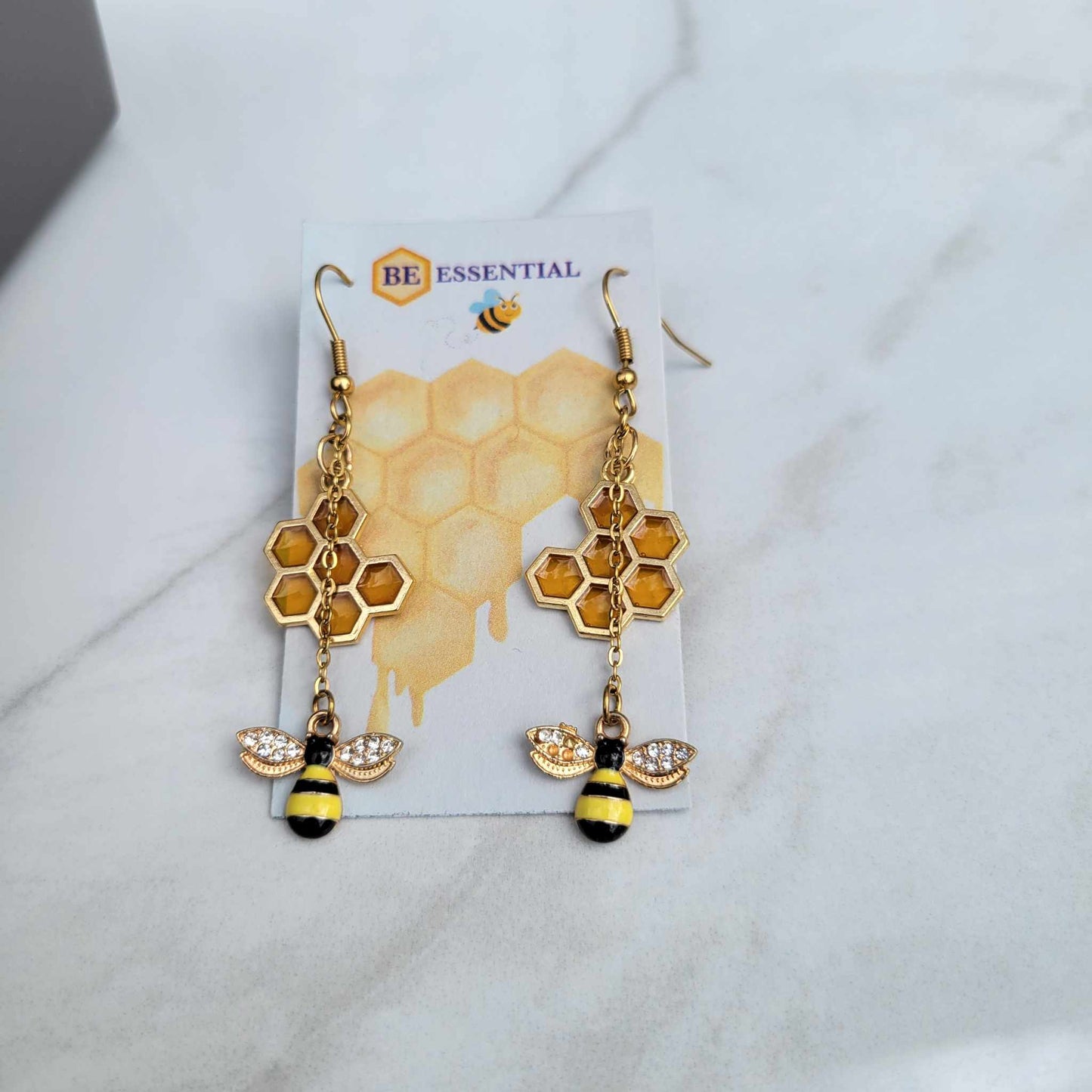 BEEssential Handcrafted Bee Dangly Earrings